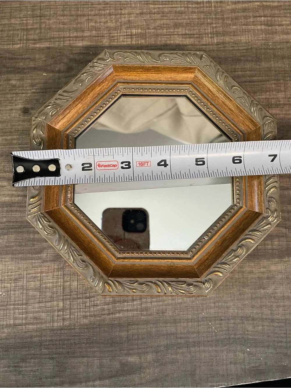 Vintage Octagonal Decretive Mirror - Catalda Fine Arts - Gold  - Small - 7 x 7